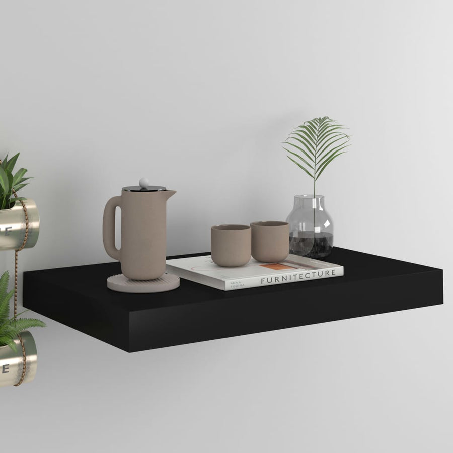 Wandschap Zwevend 40X23X3,8 Cm Mdf Zwart 1 40 x 23 x 3.8 cm