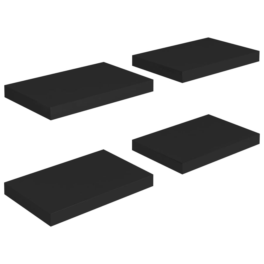 Wandschappen Zwevend 0X23X3,8 Cm Mdf Zwart 4 40 x 23 x 3.8 cm