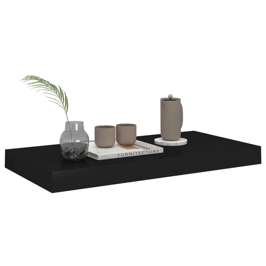 Wandschap Zwevend 50X23X3,8 Cm Mdf Zwart 1 50 x 23 x 3.8 cm