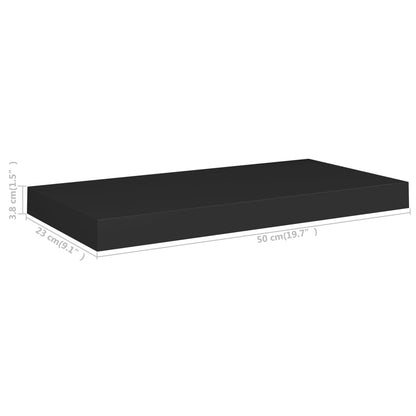 Wandschap Zwevend 50X23X3,8 Cm Mdf Zwart 1 50 x 23 x 3.8 cm
