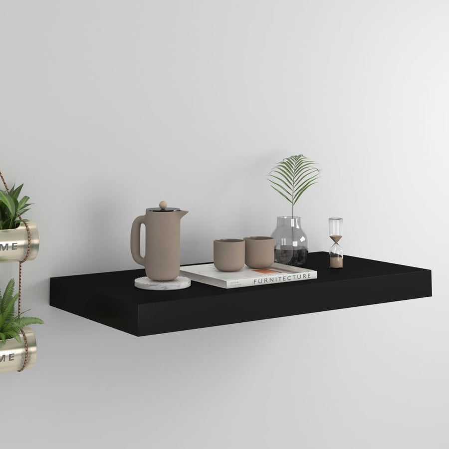 Wandschap Zwevend 50X23X3,8 Cm Mdf Zwart 1 50 x 23 x 3.8 cm