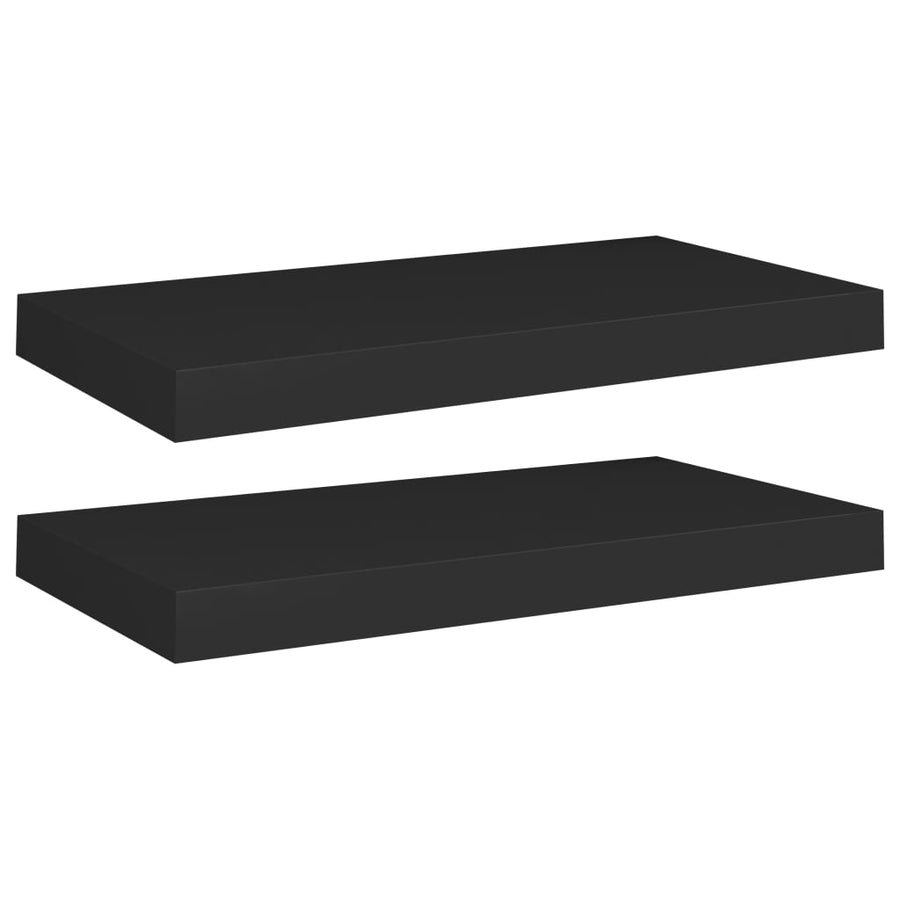 Wandschappen Zwevend 50X3X3,8 Cm Mdf Zwart 2 50 x 23 x 3.8 cm
