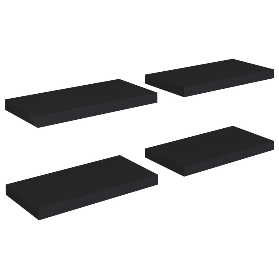 Wandschappen Zwevend 50X23X3,8 Cm Mdf Zwart 4 50 x 23 x 3.8 cm