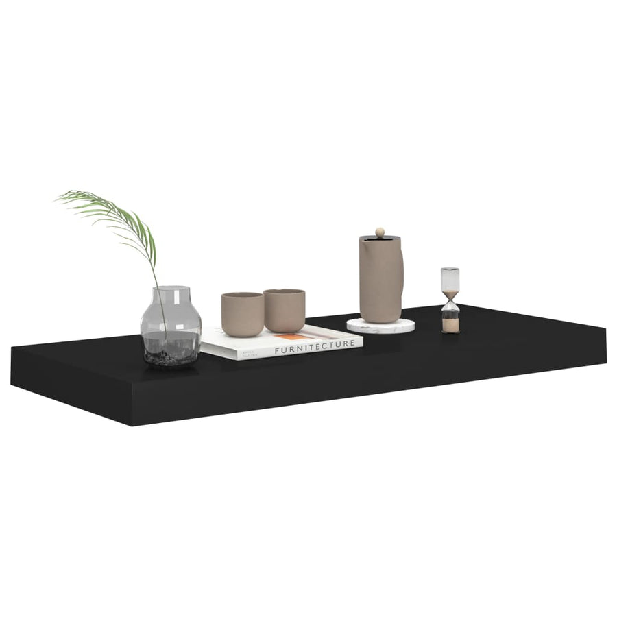 Wandschappen Zwevend 60X3,5X3,8 Cm Mdf Zwart 2 60 x 23.5 x 3.8 cm