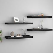 Floating wall shelves 4 pcs 60x23.5x3.8 cm MDF black