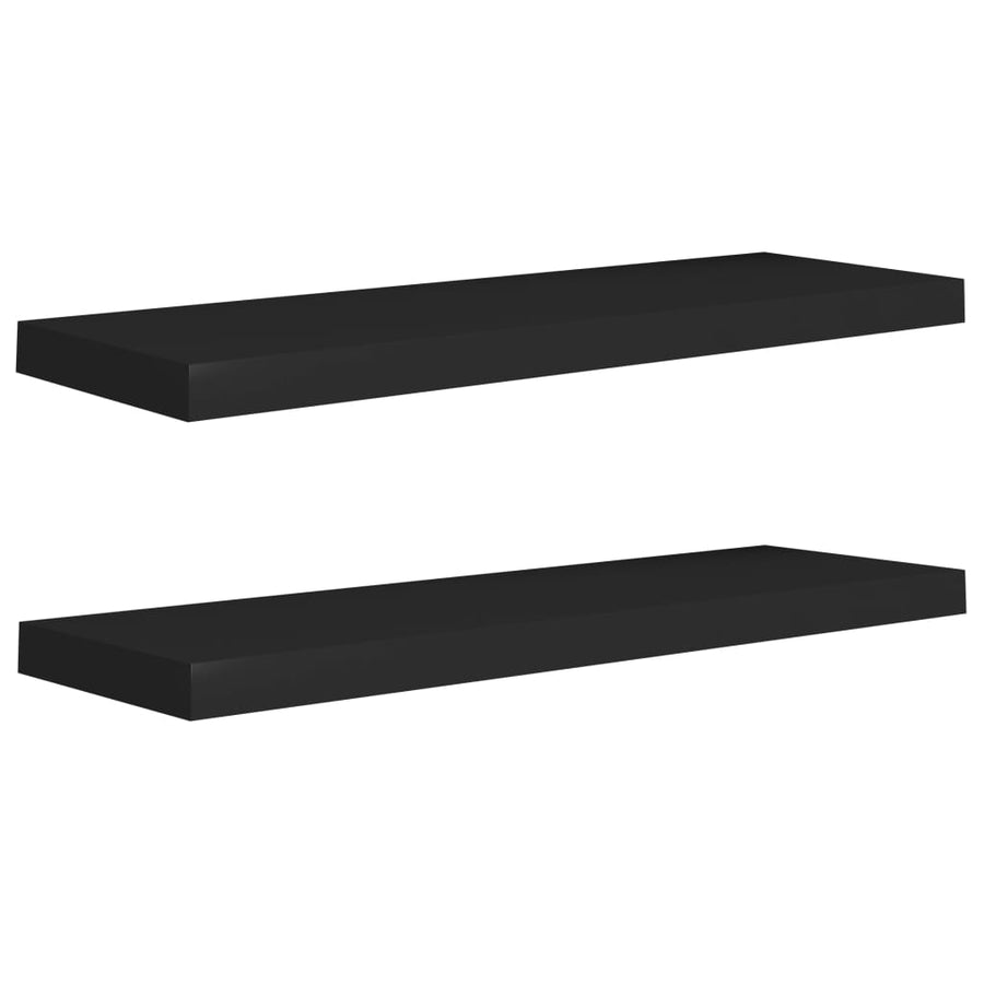 Wandschappen Zwevend 80X3,5X3,8 Cm Mdf Zwart 2 80 x 23.5 x 3.8 cm