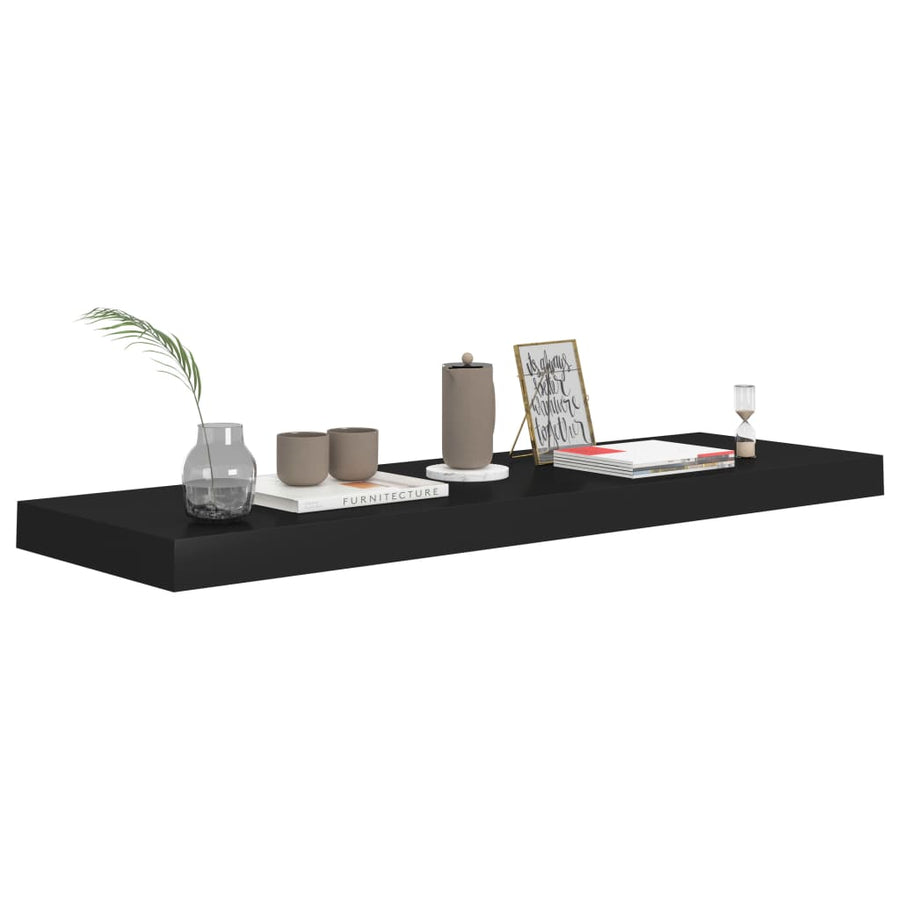 Wandschappen Zwevend 80X3,5X3,8 Cm Mdf Zwart 2 80 x 23.5 x 3.8 cm