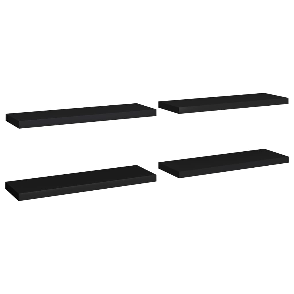 Wandschappen Zwevend 80X23,5X3,8 Cm Mdf Zwart 4 80 x 23.5 x 3.8 cm