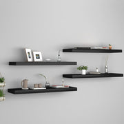 Wall shelves floating 4 pcs 80x23.5x3.8 cm MDF black
