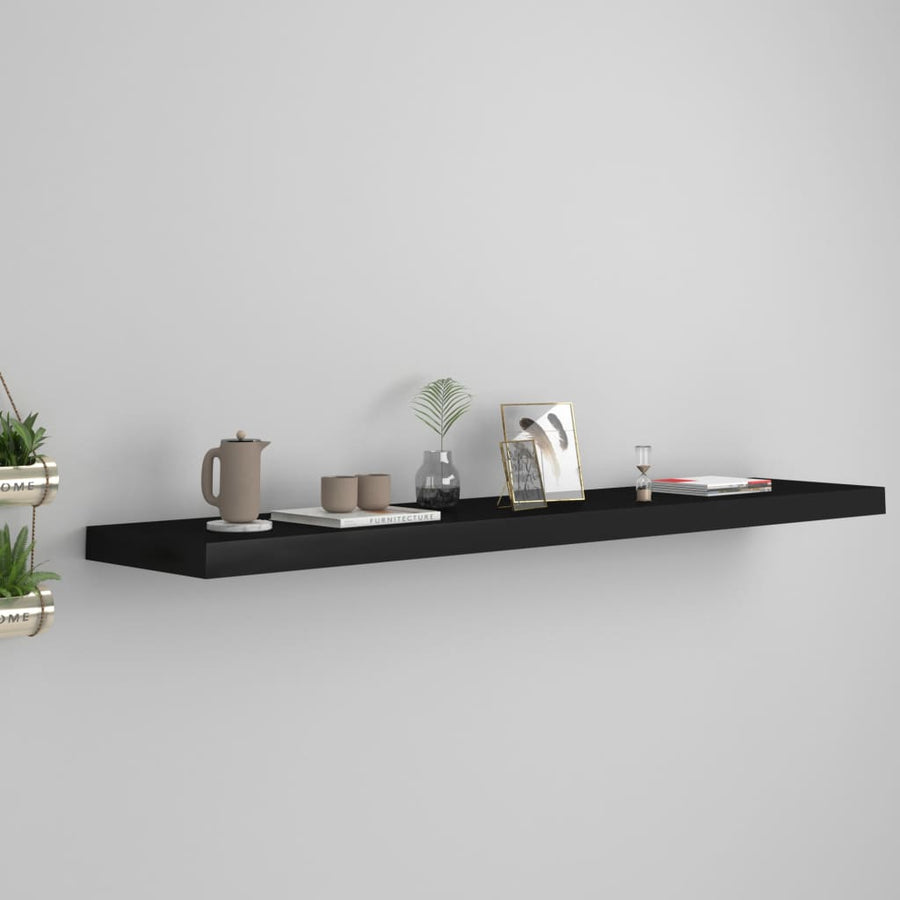 Wandschap Zwevend 20X23,5X3,8 Cm Mdf Zwart 1 120 x 23.5 x 3.8 cm