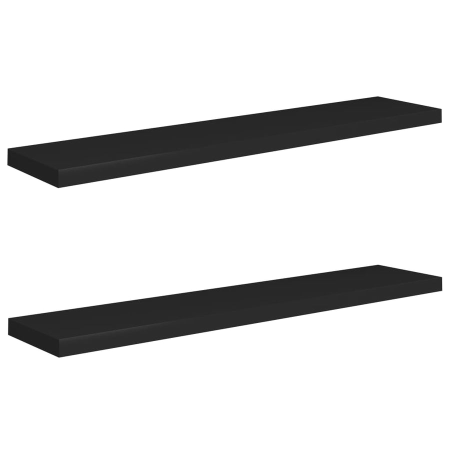 Wandschappen Zwevend 10X3,5X3,8 Cm Mdf Zwart 2 120 x 23.5 x 3.8 cm