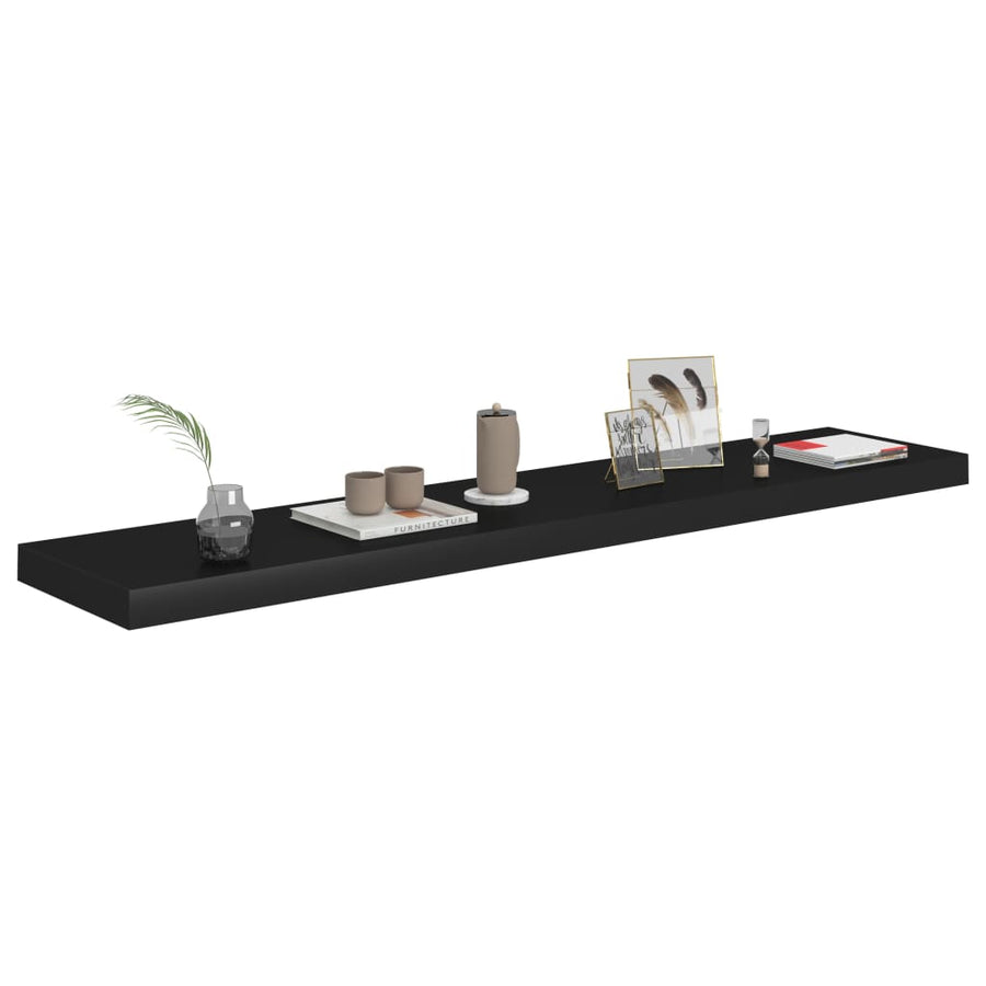 Wandschappen Zwevend 10X3,5X3,8 Cm Mdf Zwart 2 120 x 23.5 x 3.8 cm