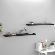 Floating Wall Shelves 2 pcs 120x23.5x3.8 cm MDF black