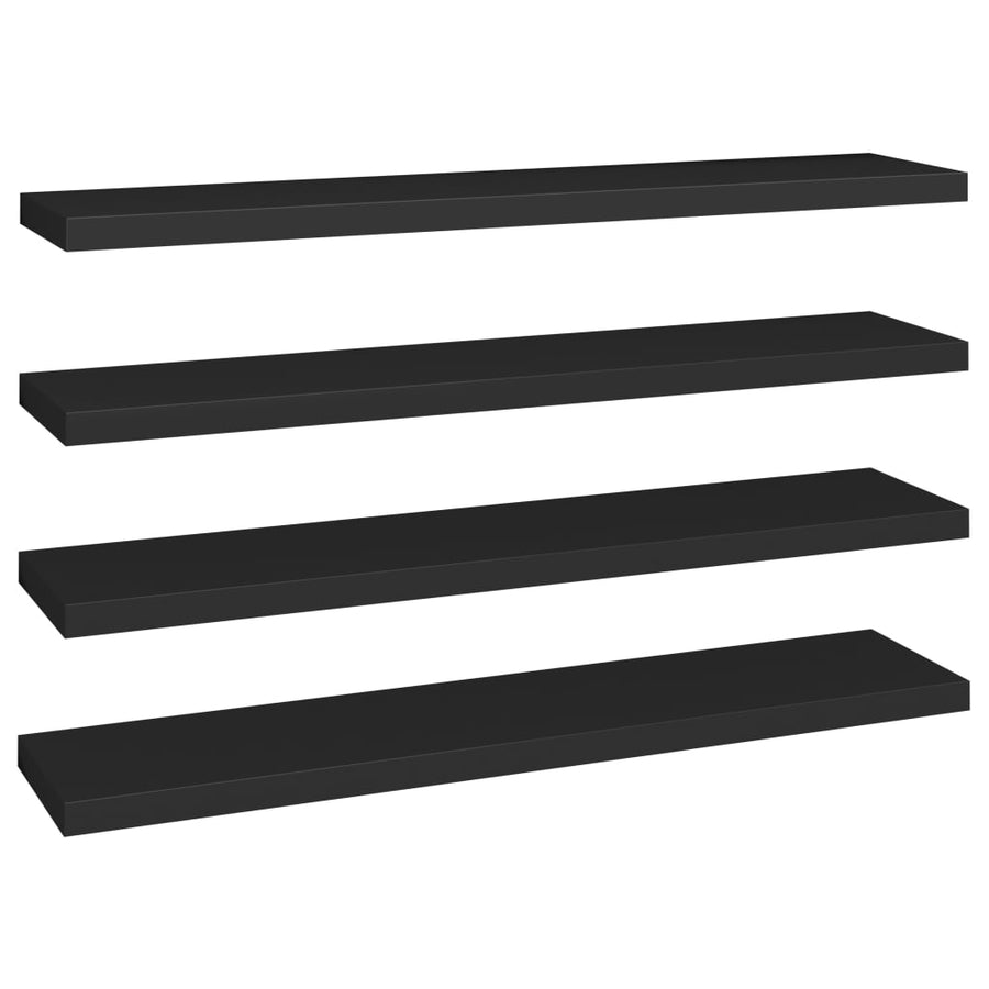 Wandschappen Zwevend 120X23,5X3,8 Cm Mdf Zwart 4 120 x 23.5 x 3.8 cm