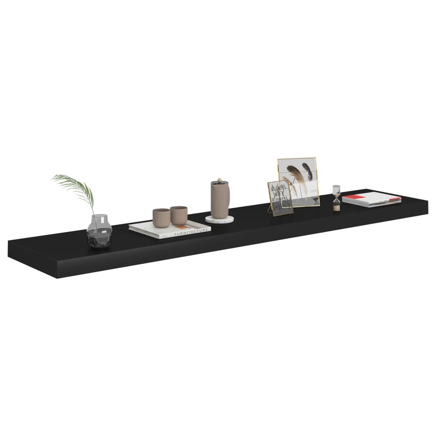 Wandschappen Zwevend 120X23,5X3,8 Cm Mdf Zwart 4 120 x 23.5 x 3.8 cm