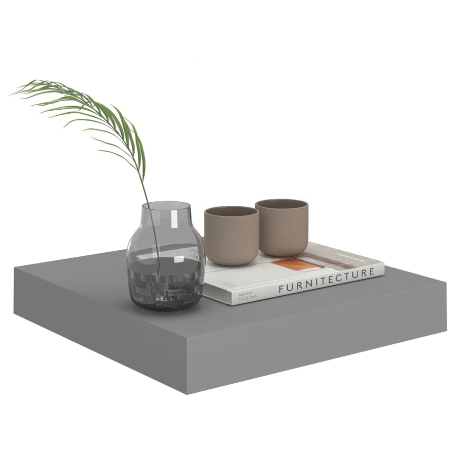 Wandschap Zwevend 23X23,5X3,8 Cm Mdf Grijs 1 23 x 23.5 x 3.8 cm