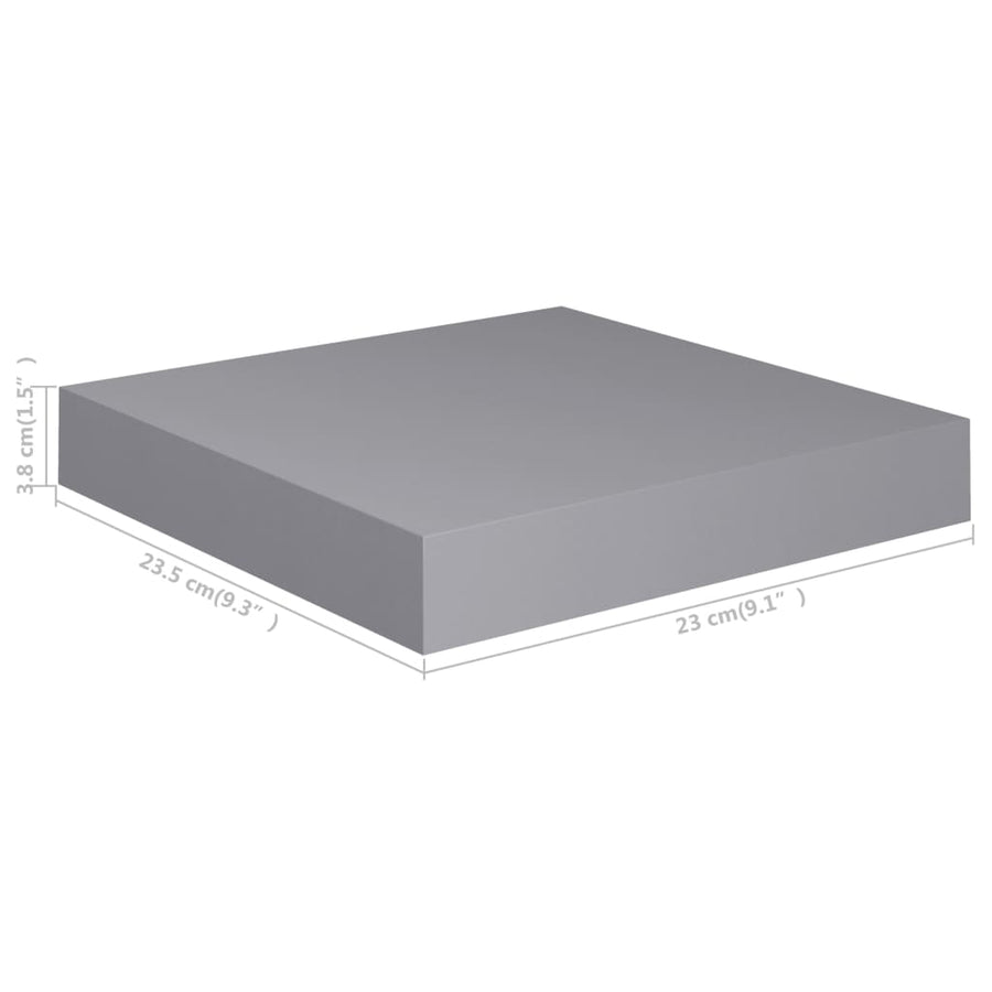 Wandschap Zwevend 23X23,5X3,8 Cm Mdf Grijs 1 23 x 23.5 x 3.8 cm