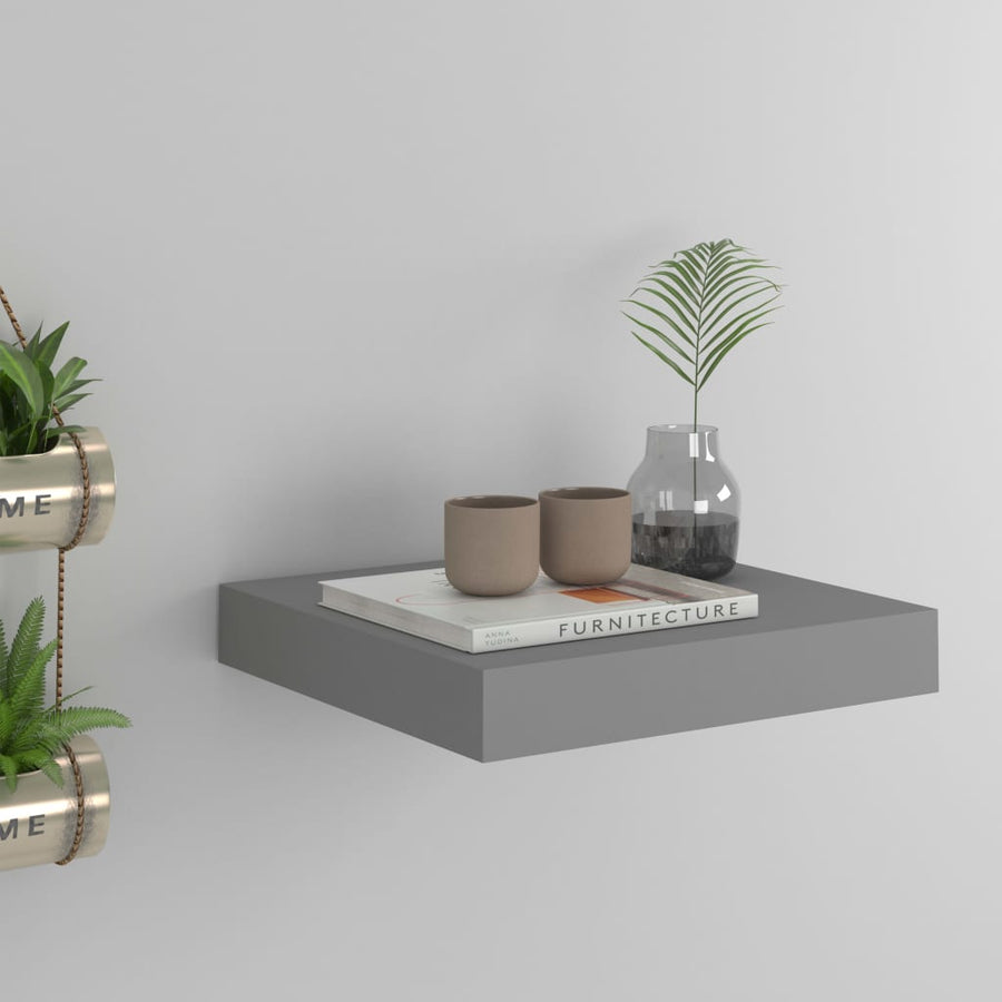 Wandschap Zwevend 23X23,5X3,8 Cm Mdf Grijs 1 23 x 23.5 x 3.8 cm