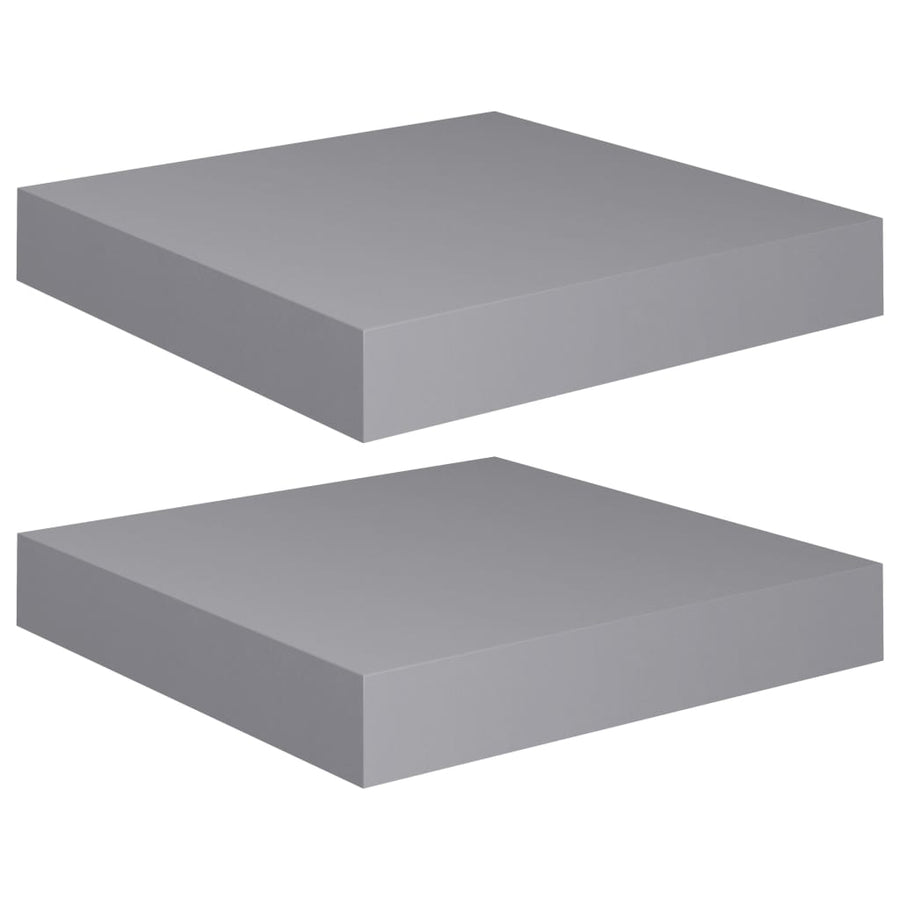 Wandschappen Zwevend 3X3,5X3,8 Cm Mdf Grijs 2 23 x 23.5 x 3.8 cm