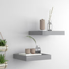 Wall shelves floating 2 pcs 23x23.5x3.8 cm MDF grey