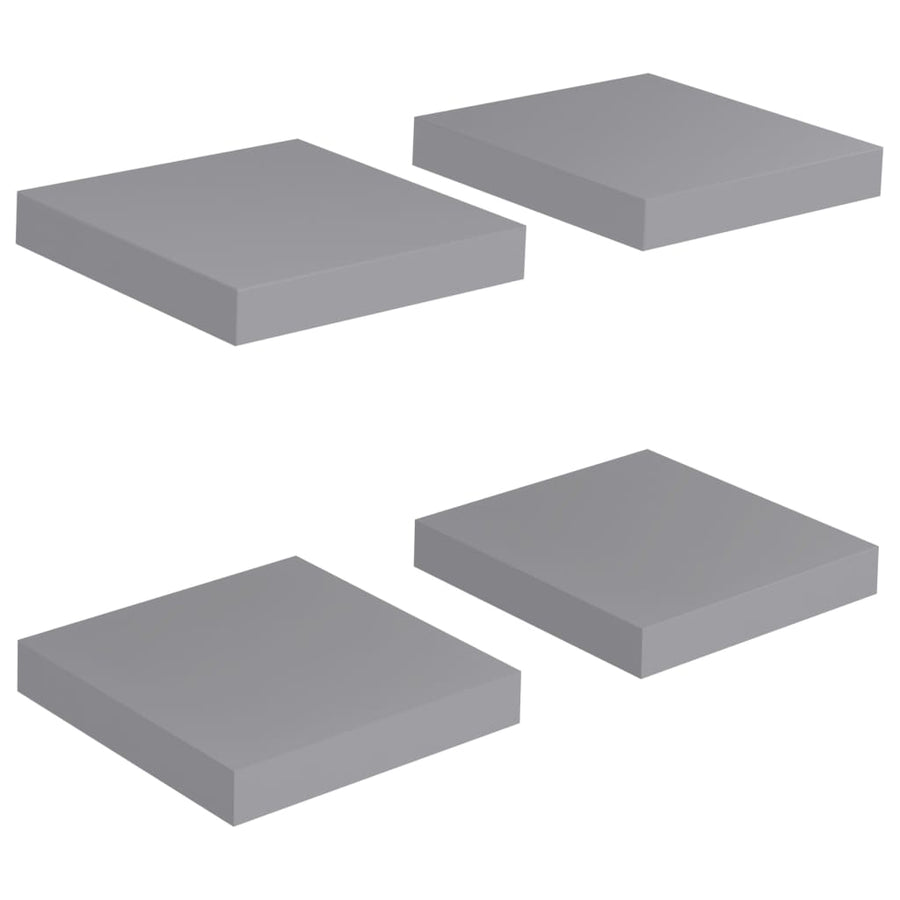 Wandschappen Zwevend 23X23,5X3,8 Cm Mdf Grijs 4 23 x 23.5 x 3.8 cm