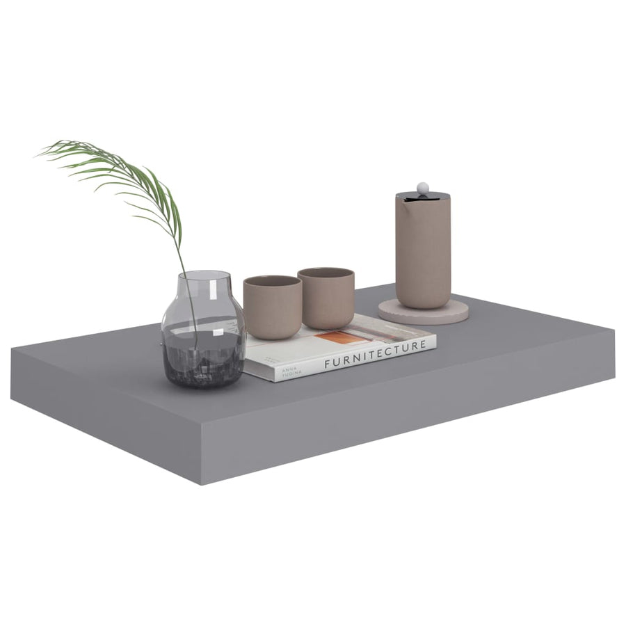 Wandschap Zwevend 40X23X3,8 Cm Mdf Grijs 1 40 x 23 x 3.8 cm