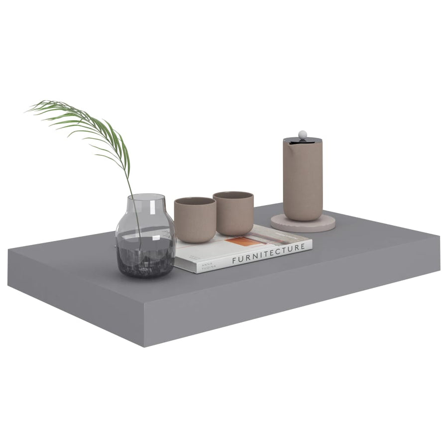 Wandschappen Zwevend 40X3X3,8 Cm Mdf Grijs 2 40 x 23 x 3.8 cm