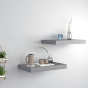 Floating wall shelves 2 pcs 40x23x3.8 cm MDF grey