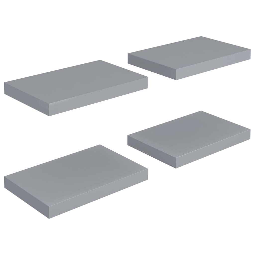 Wandschappen Zwevend 0X23X3,8 Cm Mdf Grijs 4 40 x 23 x 3.8 cm