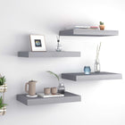 Wandplanken zwevend 4 st 40x23x3,8 cm MDF grijs