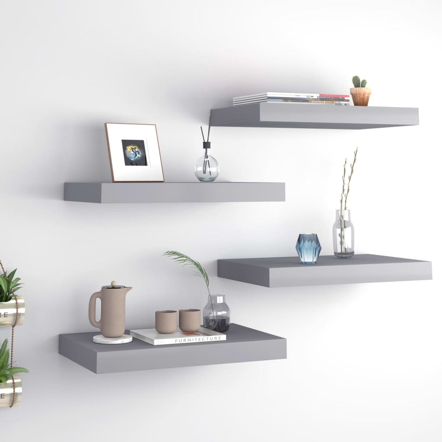 Wandschappen Zwevend 0X23X3,8 Cm Mdf Grijs 4 40 x 23 x 3.8 cm