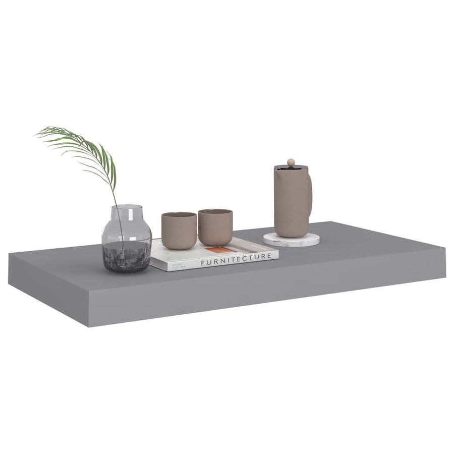 Wandschap Zwevend 50X23X3,8 Cm Mdf Grijs 1 50 x 23 x 3.8 cm