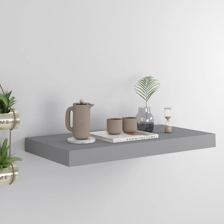 Wandschap Zwevend 50X23X3,8 Cm Mdf Grijs 1 50 x 23 x 3.8 cm