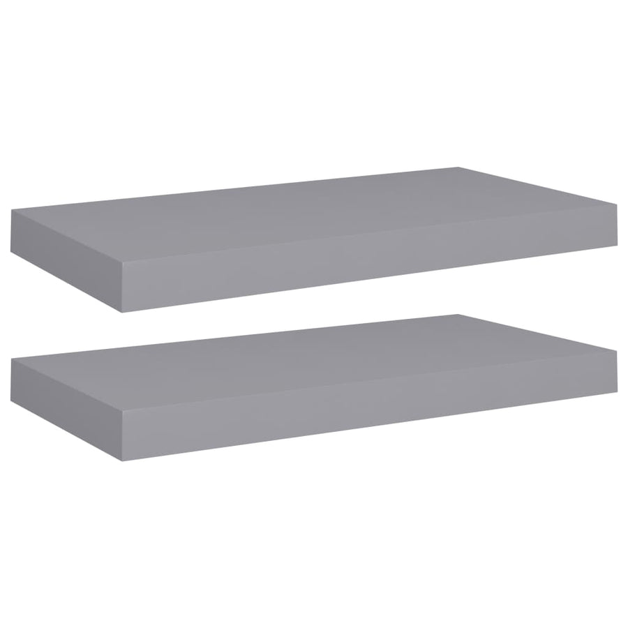 Wandschappen Zwevend 50X3X3,8 Cm Mdf Grijs 2 50 x 23 x 3.8 cm
