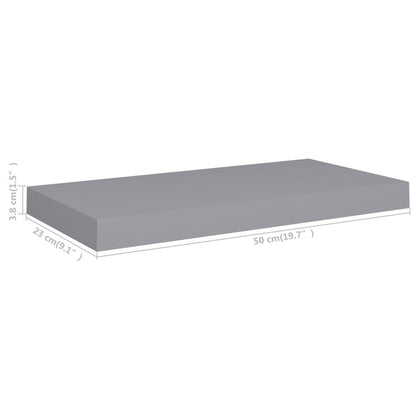 Wandschappen Zwevend 50X3X3,8 Cm Mdf Grijs 2 50 x 23 x 3.8 cm