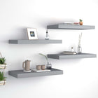 Floating Wall Shelves 4 pcs 50x23x3.8 cm MDF Grey