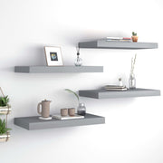 Floating Wall Shelves 4 pcs 50x23x3.8 cm MDF Grey