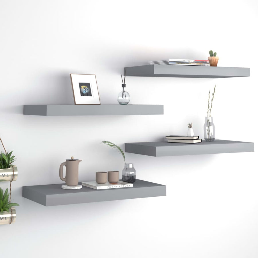Wandschappen Zwevend 50X23X3,8 Cm Mdf Grijs 4 50 x 23 x 3.8 cm