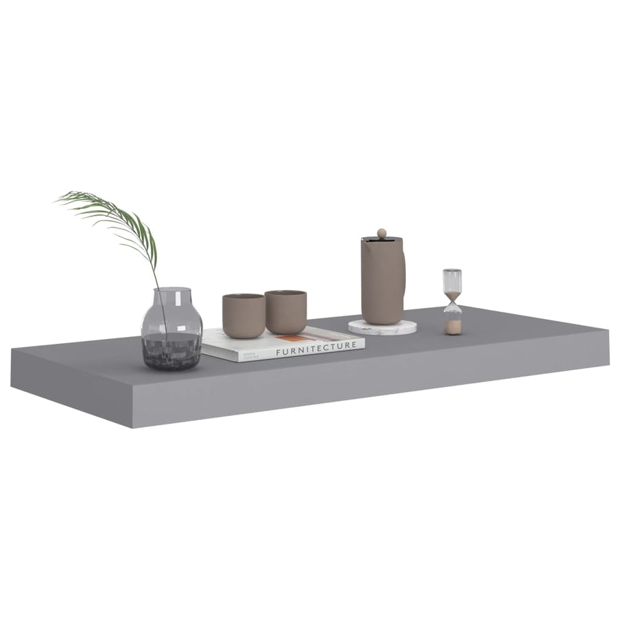 Wandschap Zwevend 60X23,5X3,8 Cm Mdf Grijs 1 60 x 23.5 x 3.8 cm