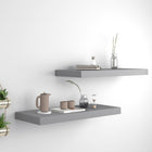 Wall shelves floating 2 pcs 60x23.5x3.8 cm MDF grey