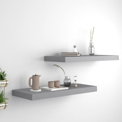 Wandschappen Zwevend 60X3,5X3,8 Cm Mdf Grijs 2 60 x 23.5 x 3.8 cm