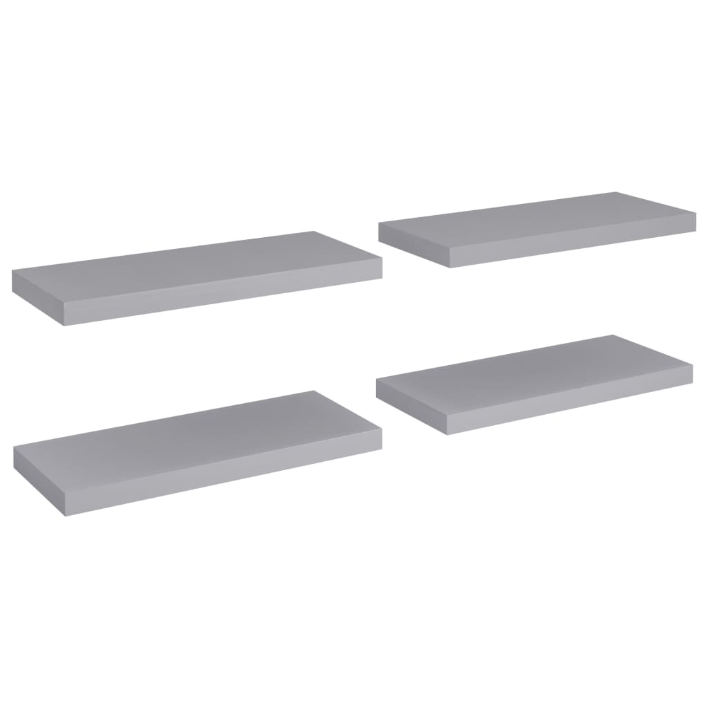Wandschappen Zwevend 60X23,5X3,8 Cm Mdf Grijs 4 60 x 23.5 x 3.8 cm