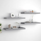 Wandschappen zwevend 4 st 60x23,5x3,8 cm MDF grijs