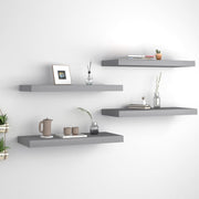 Wandschappen zwevend 4 st 60x23,5x3,8 cm MDF grijs