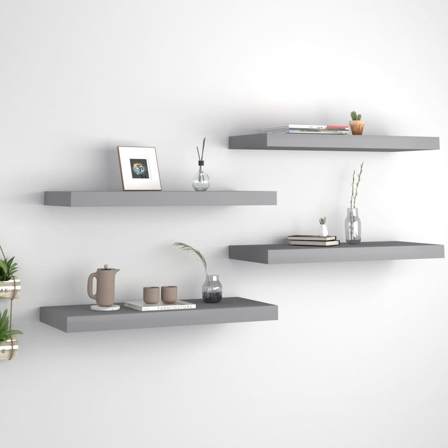Wandschappen Zwevend 60X23,5X3,8 Cm Mdf Grijs 4 60 x 23.5 x 3.8 cm