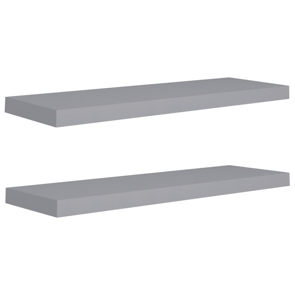 Wandschappen Zwevend 80X3,5X3,8 Cm Mdf Grijs 2 80 x 23.5 x 3.8 cm