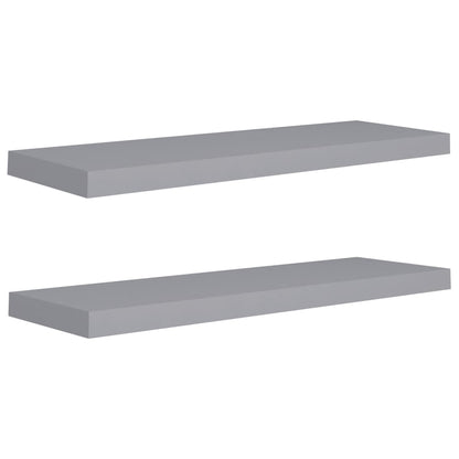 Wandschappen Zwevend 80X3,5X3,8 Cm Mdf Grijs 2 80 x 23.5 x 3.8 cm