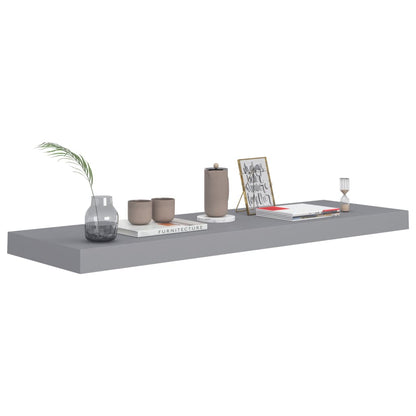 Wandschappen Zwevend 80X3,5X3,8 Cm Mdf Grijs 2 80 x 23.5 x 3.8 cm