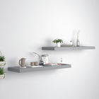 Floating Wall Shelves 2 pcs 80x23.5x3.8 cm MDF Grey