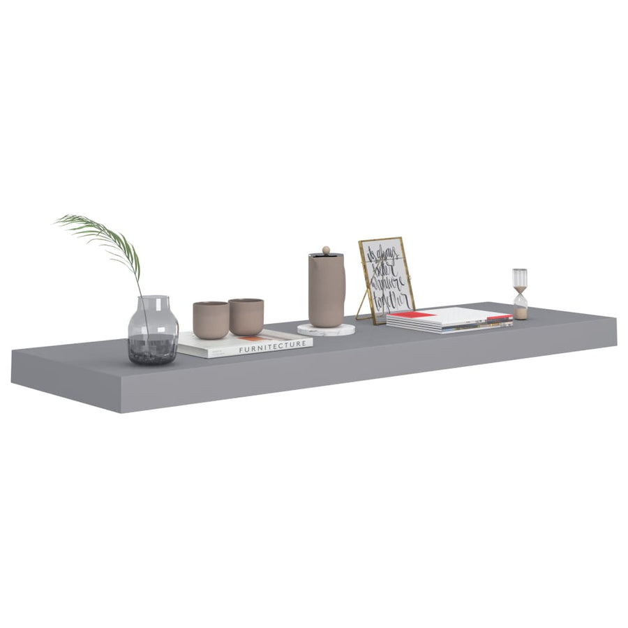 Wandschappen Zwevend 80X23,5X3,8 Cm Mdf Grijs 4 80 x 23.5 x 3.8 cm